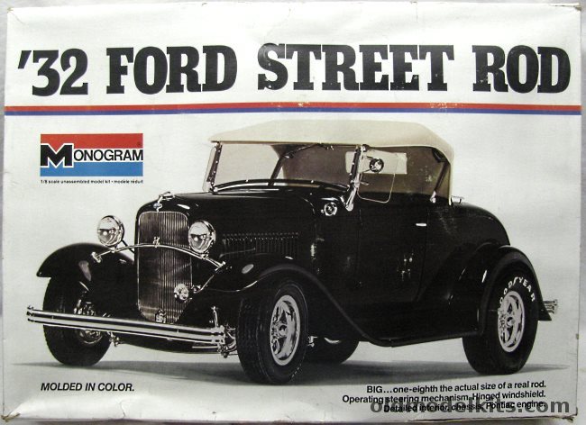 Monogram 1/8 1932 Ford Street Rod Roadster (Big Deuce) -  Street Rod or Classic Highboy, 2602 plastic model kit